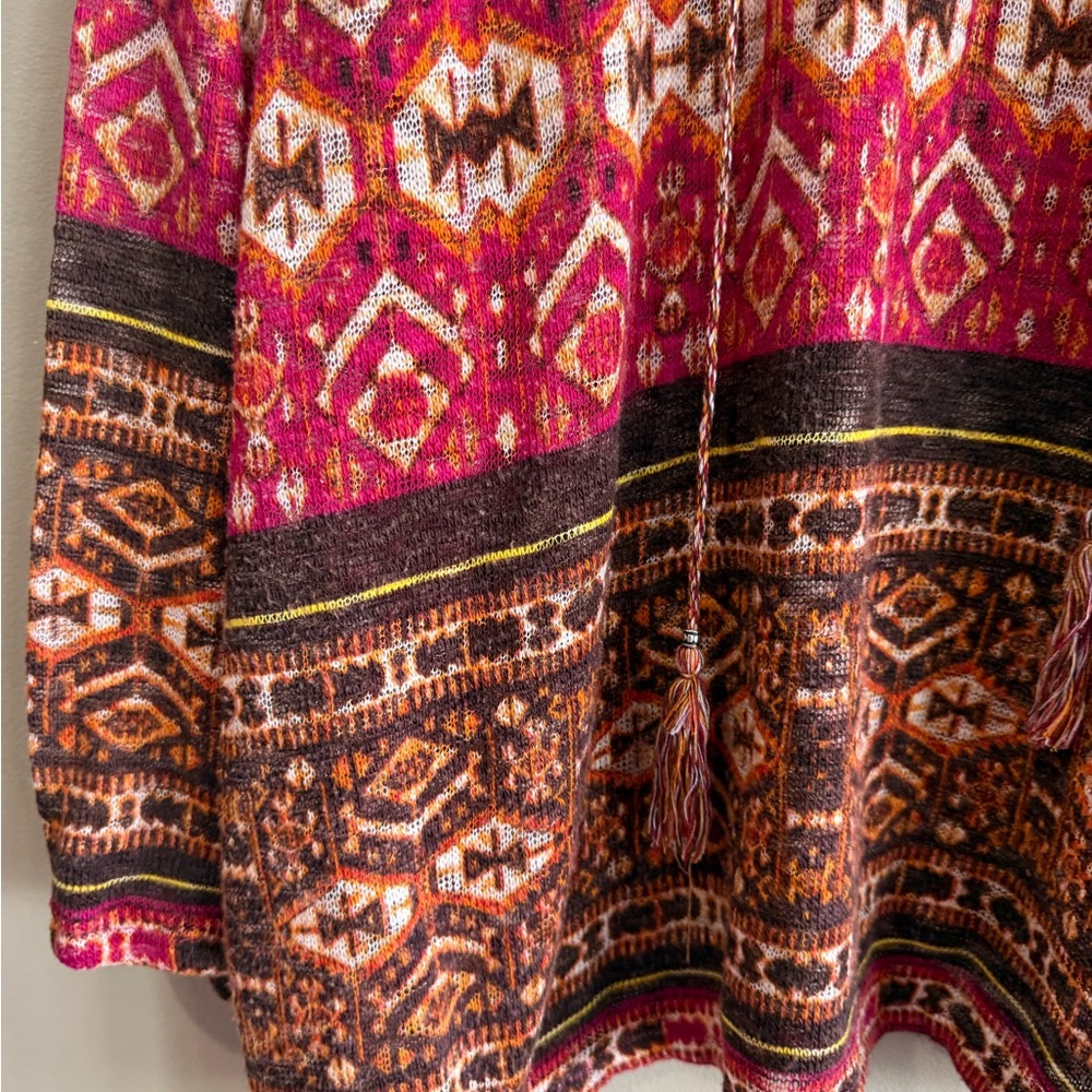 New Directions Pink and Brown Graphic Sweater - Picture 6 of 7